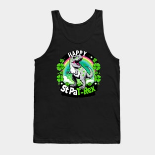 Happy St PaT-Rex Dinosaur Saint Patrick's Day For Boys Girls Tank Top